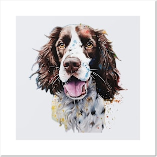 English Springer Spaniel Bright Watercolor Posters and Art